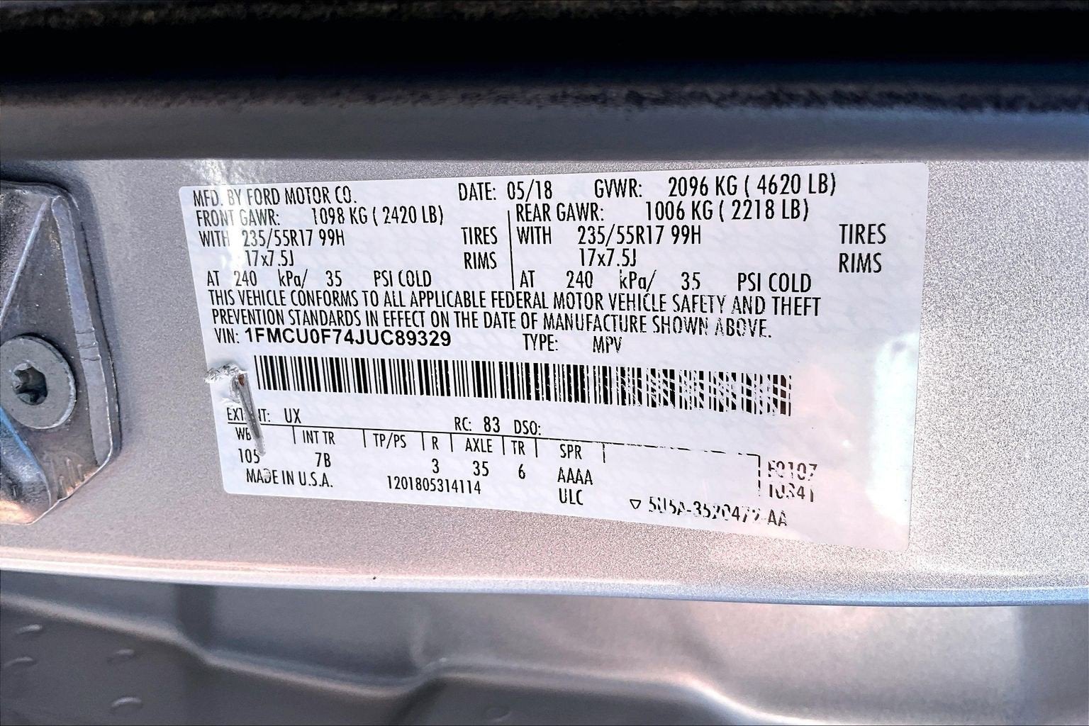 2018 Ford Escape S