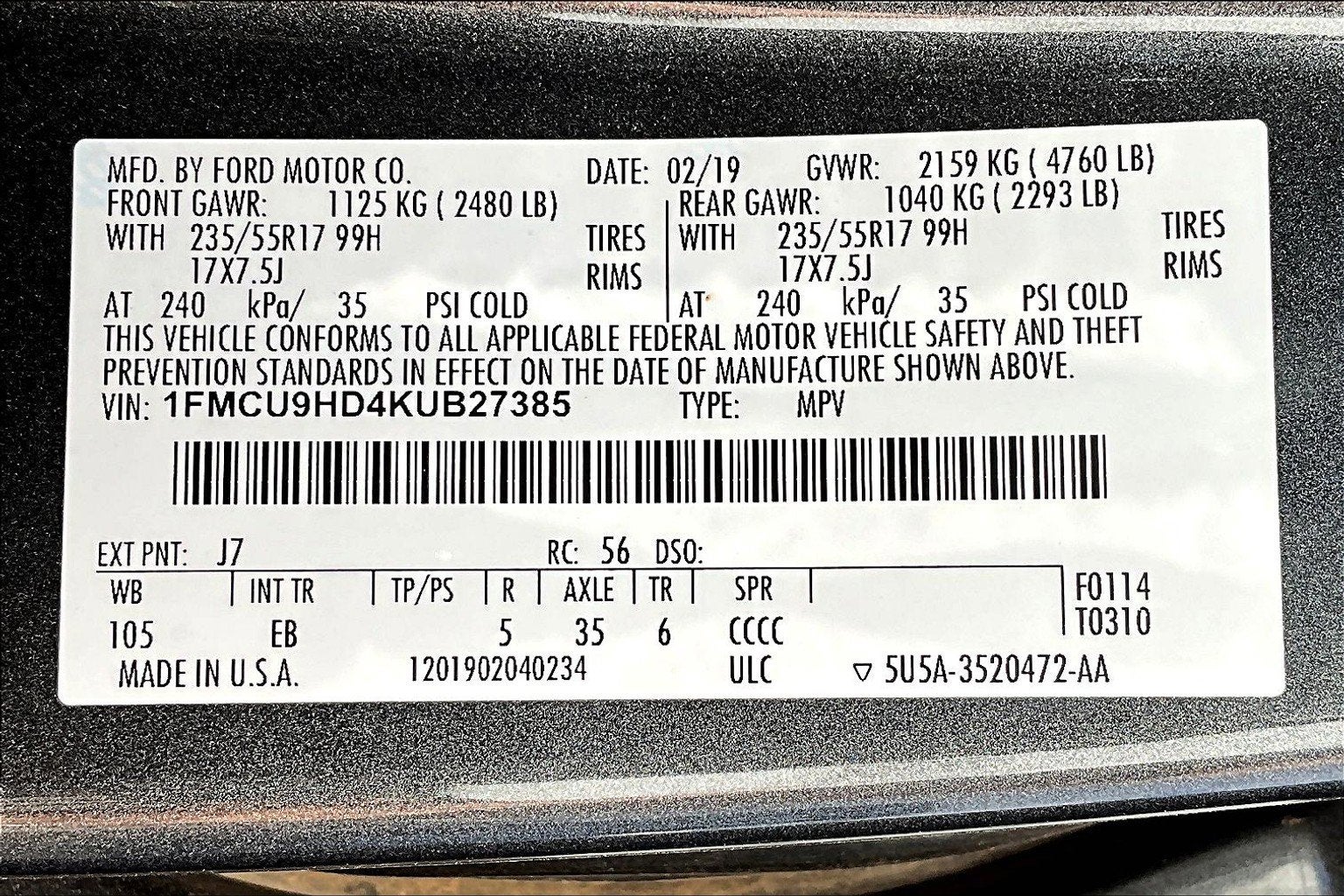 2019 Ford Escape SEL