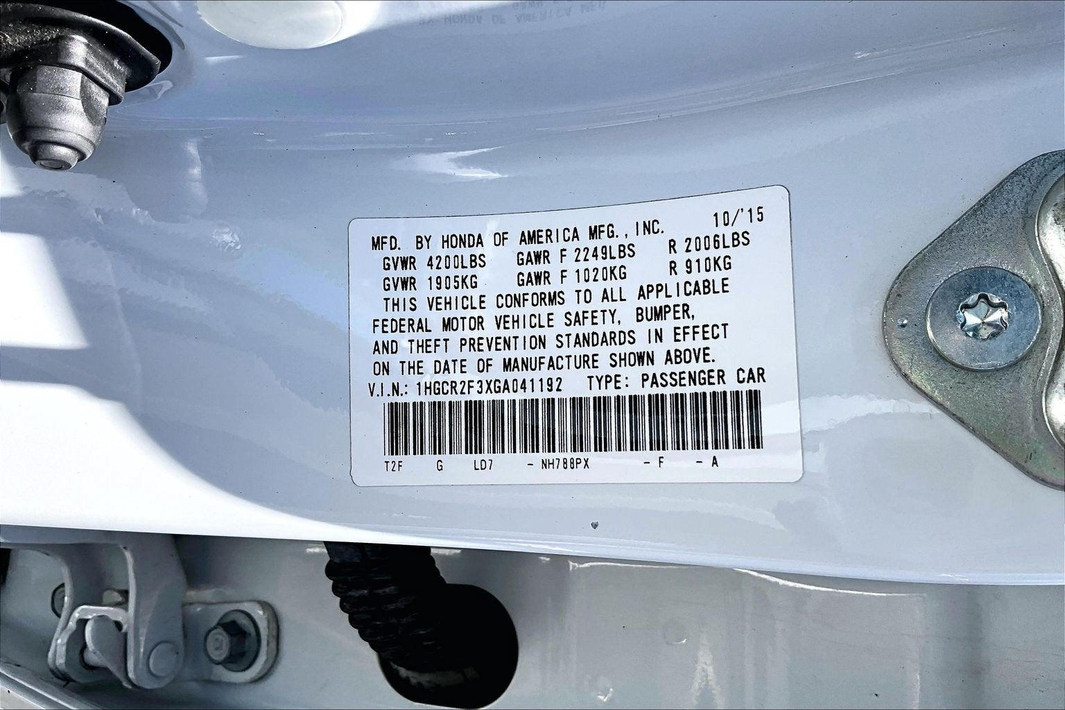 2016 Honda Accord Sedan LX