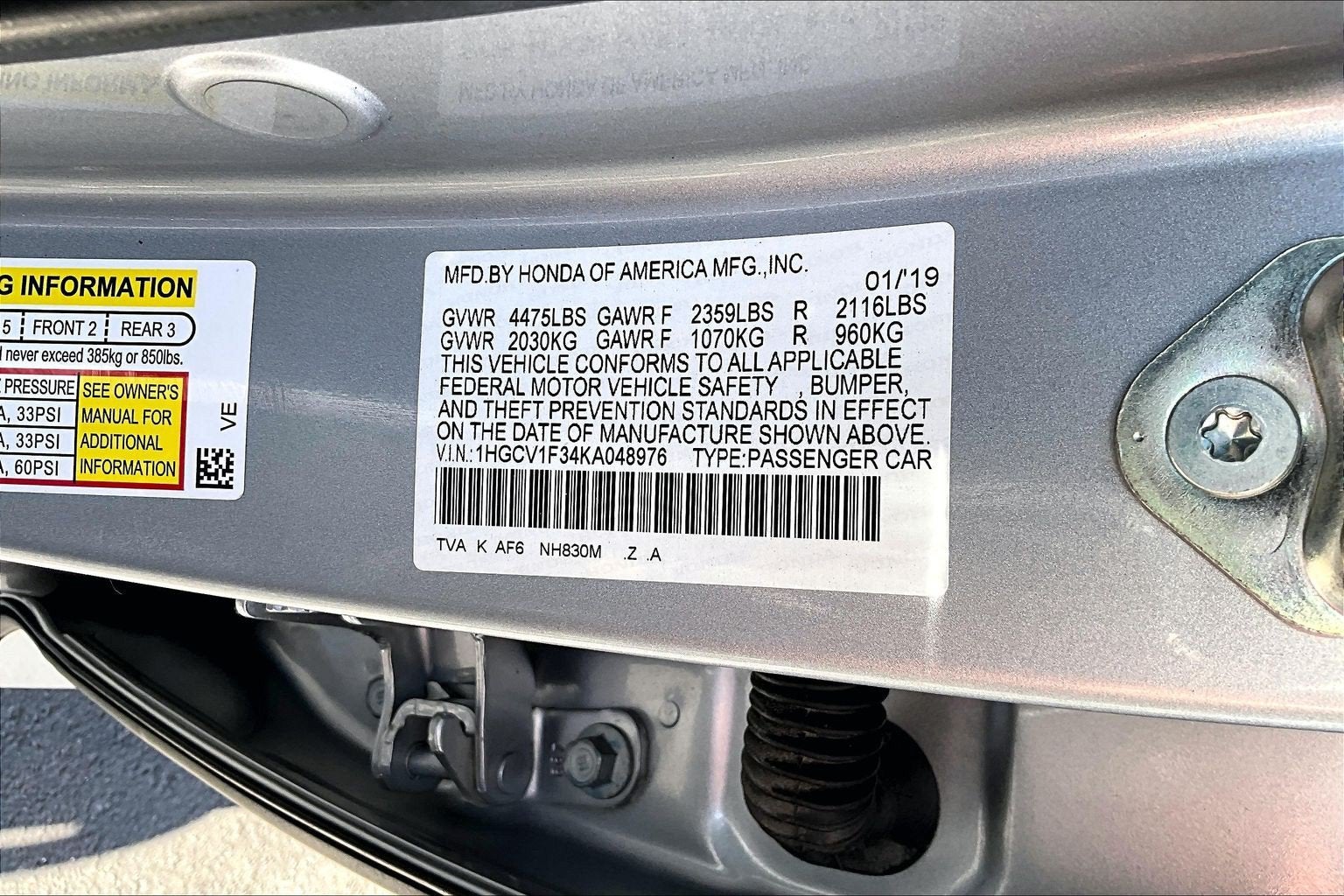 2019 Honda Accord Sedan Sport 1.5T