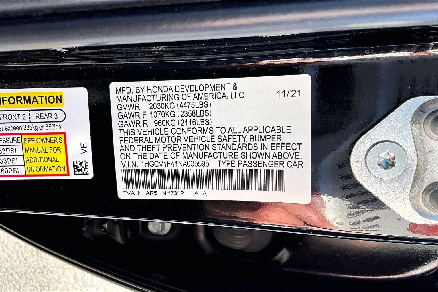 2022 Honda Accord Sedan Sport SE