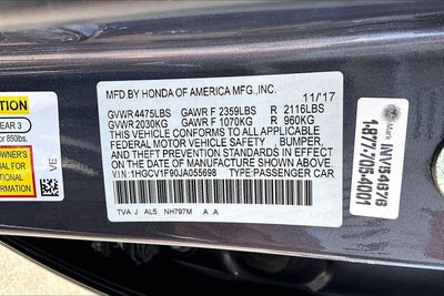 2018 Honda Accord Sedan Touring 1.5T