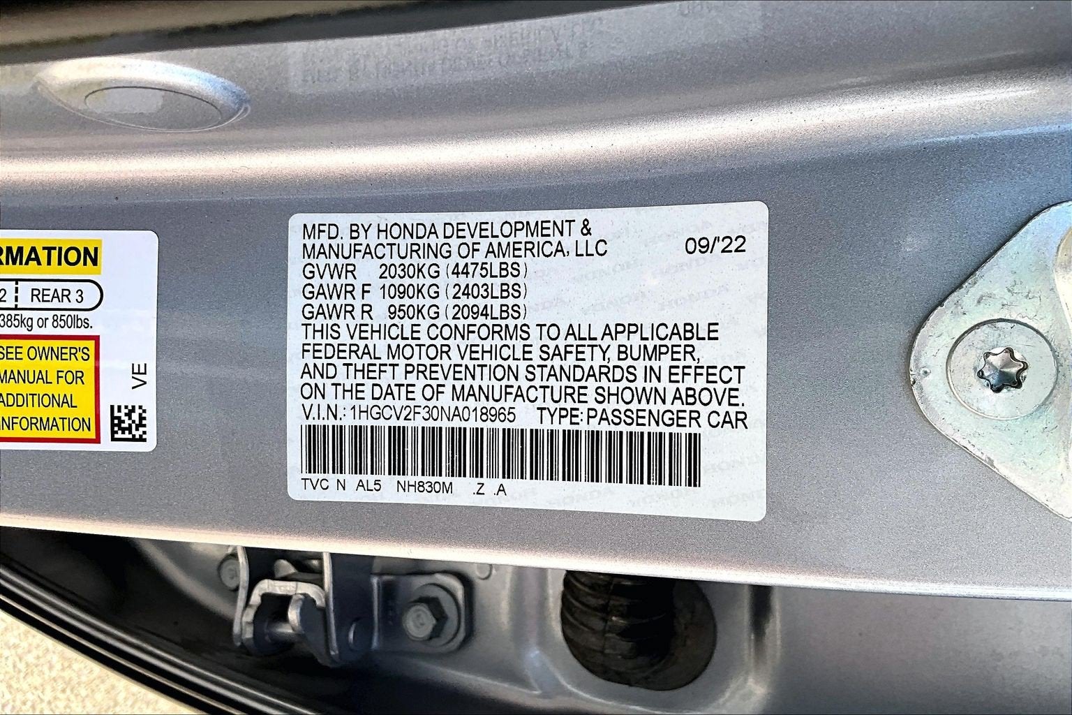 2022 Honda Accord Sedan Sport