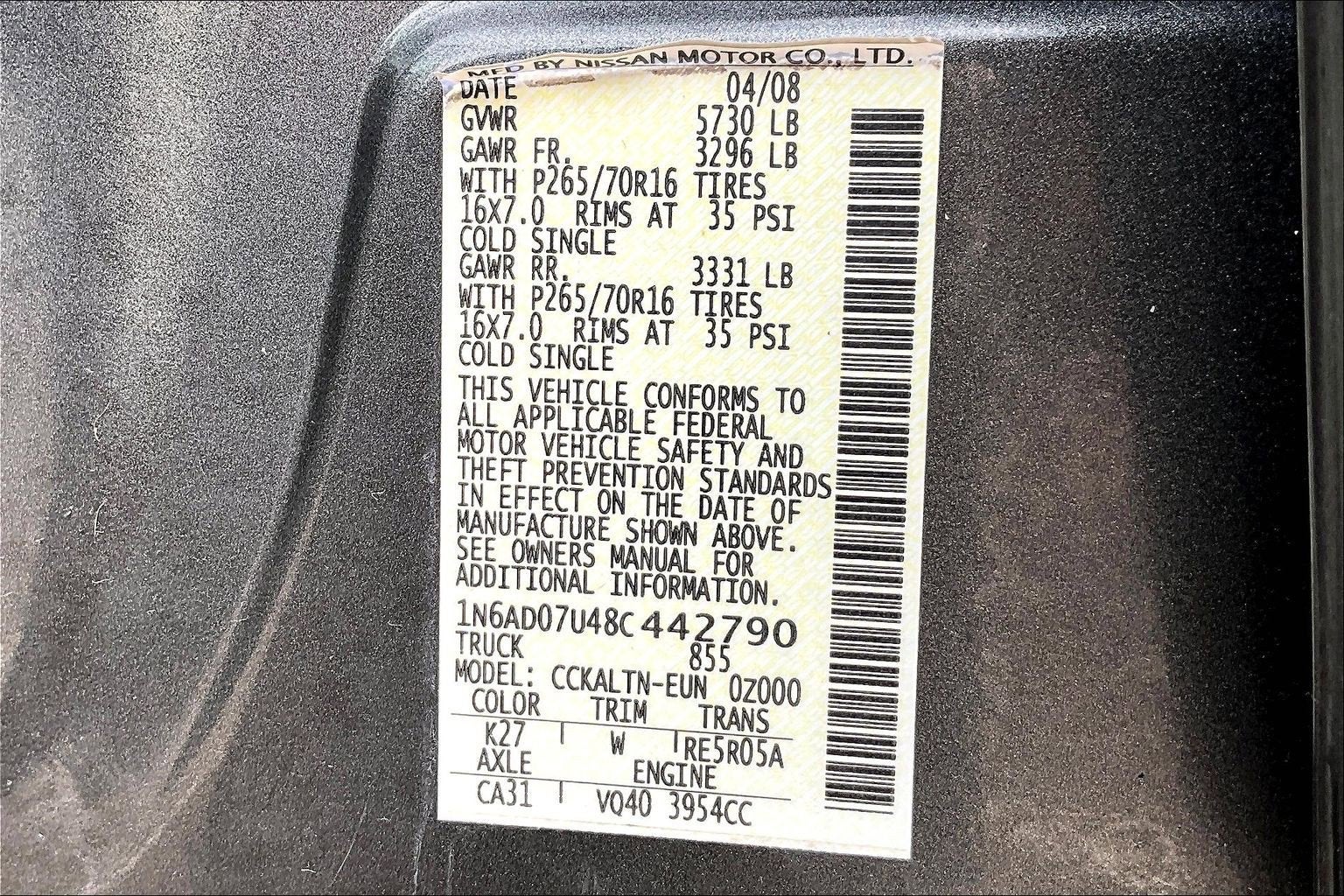 2008 Nissan Frontier SE