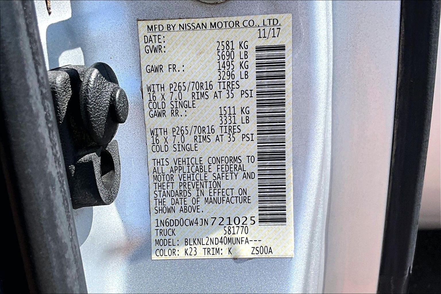 2018 Nissan Frontier SV V6