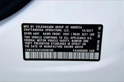 2018 Volkswagen Passat 2.0T SEL Premium