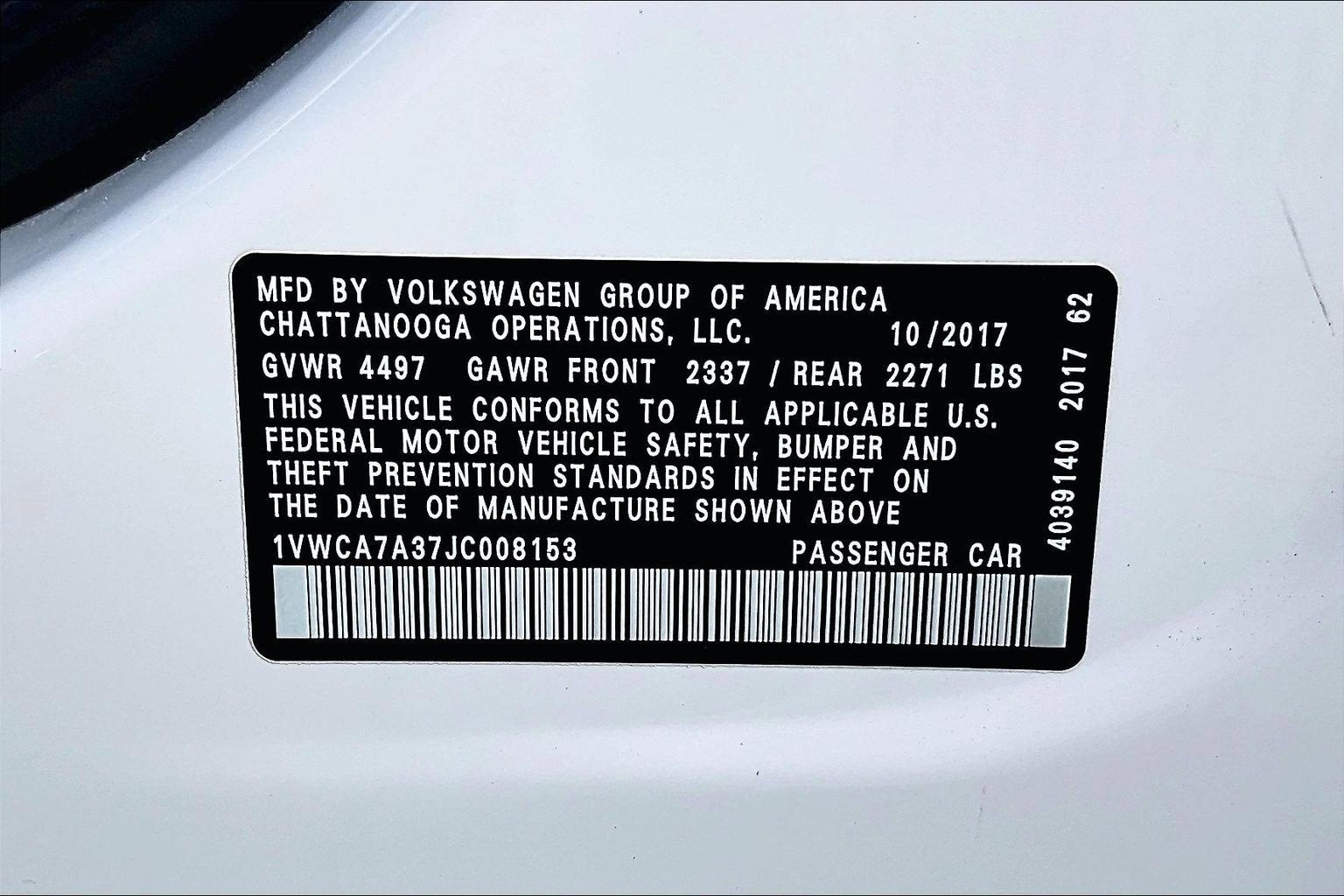 2018 Volkswagen Passat 2.0T SEL Premium