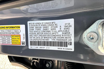 2026 Honda Civic Sedan Sport