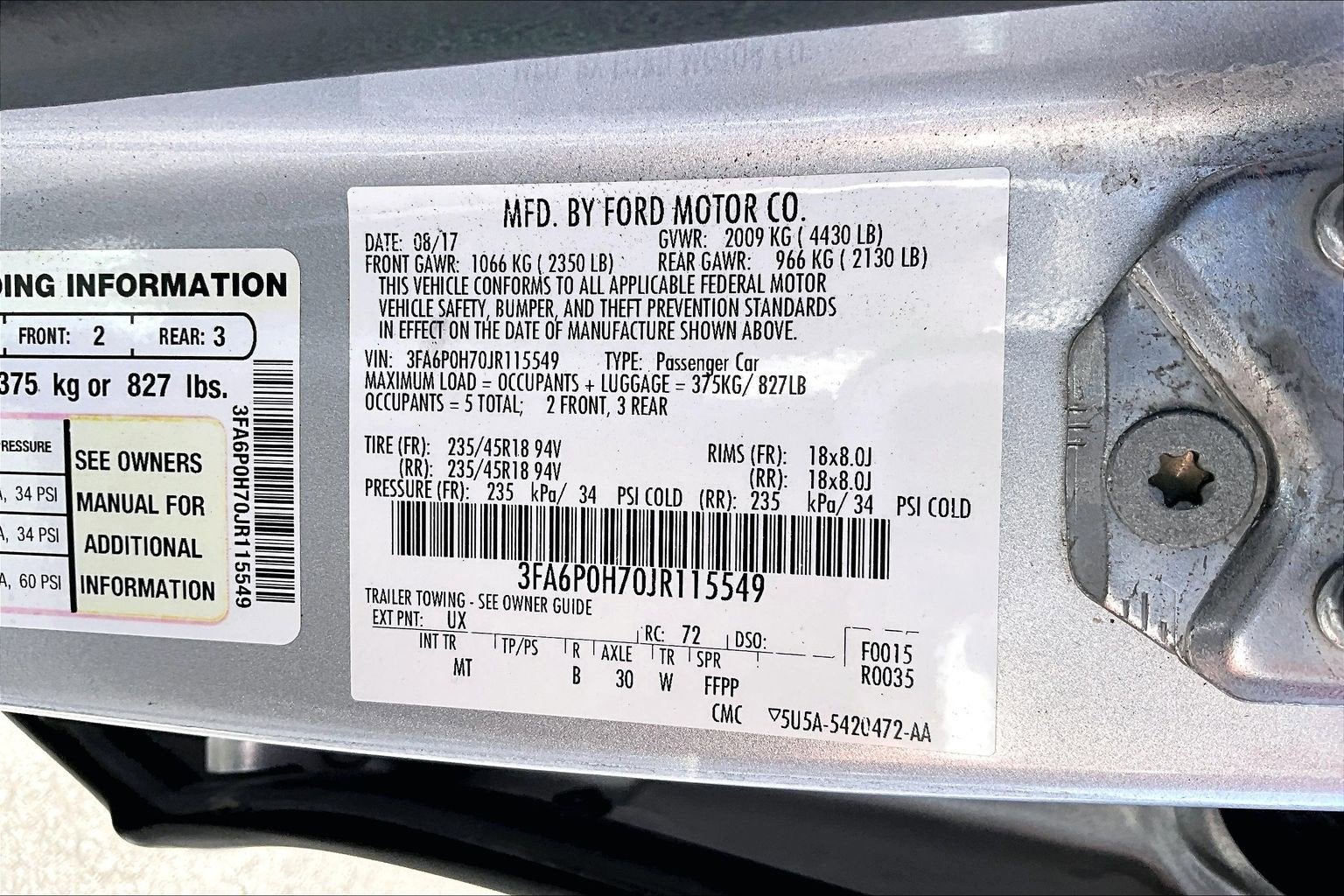 2018 Ford Fusion SE