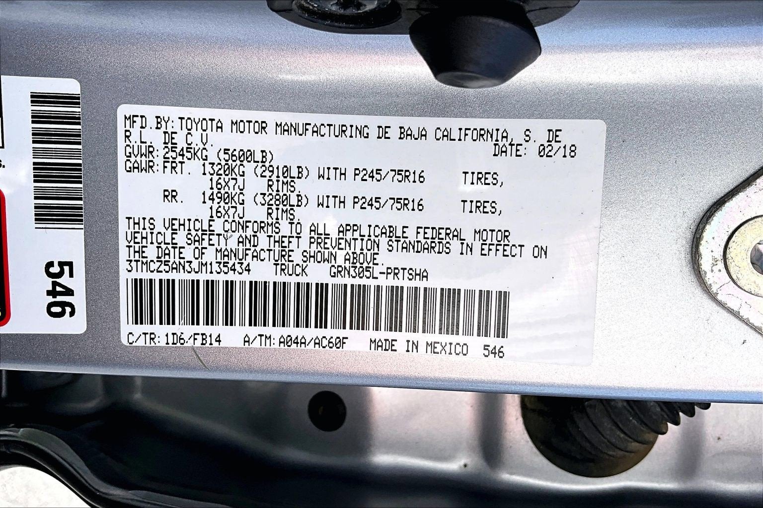 2018 Toyota Tacoma SR