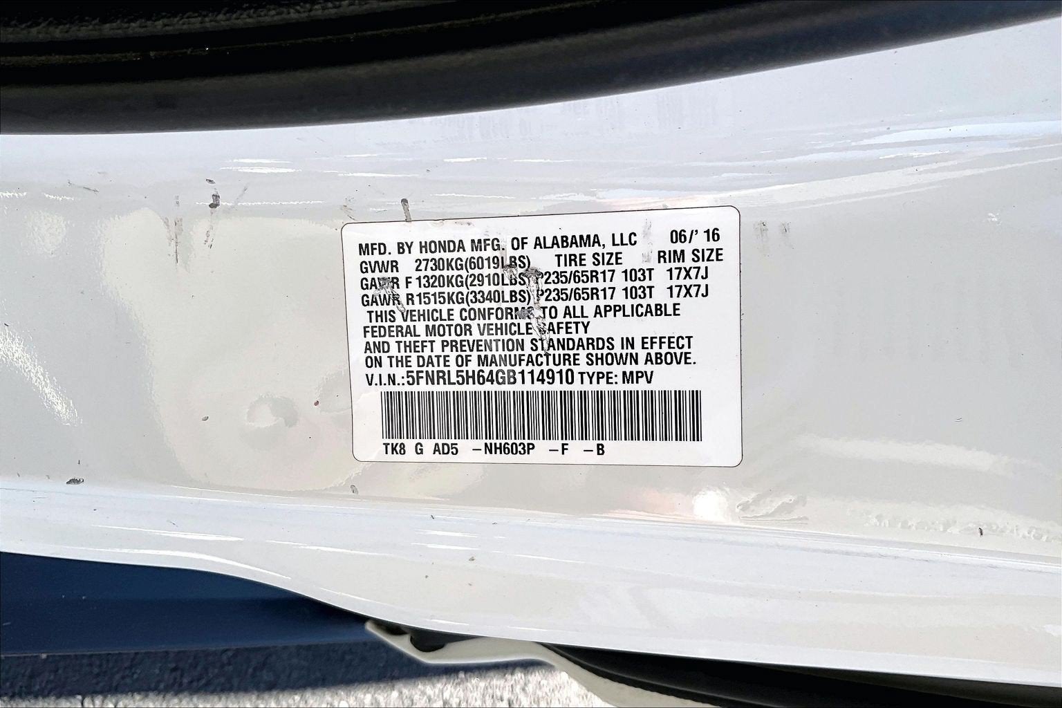 2016 Honda Odyssey EX-L