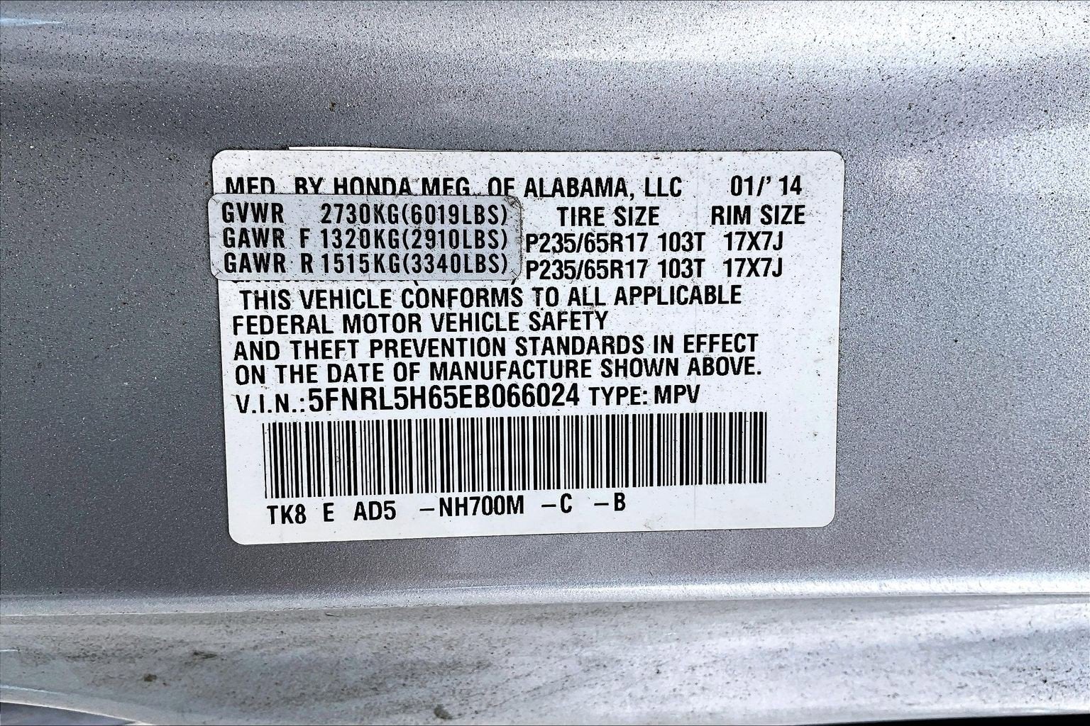2014 Honda Odyssey EX-L