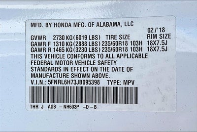2018 Honda Odyssey EX-L