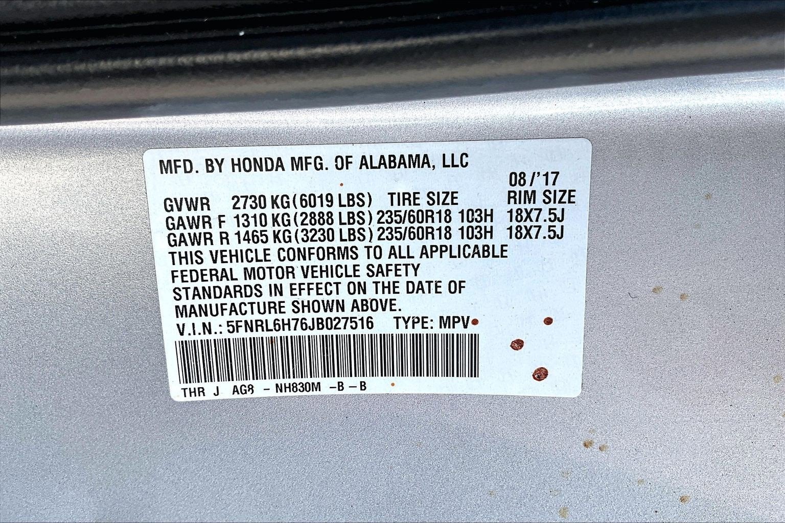 2018 Honda Odyssey EX-L