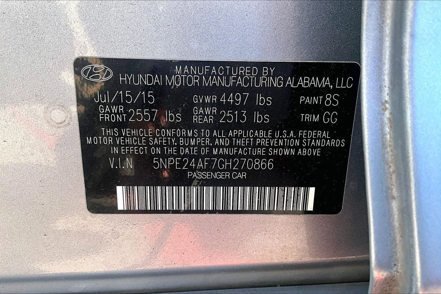 2016 Hyundai Sonata 2.4L SE