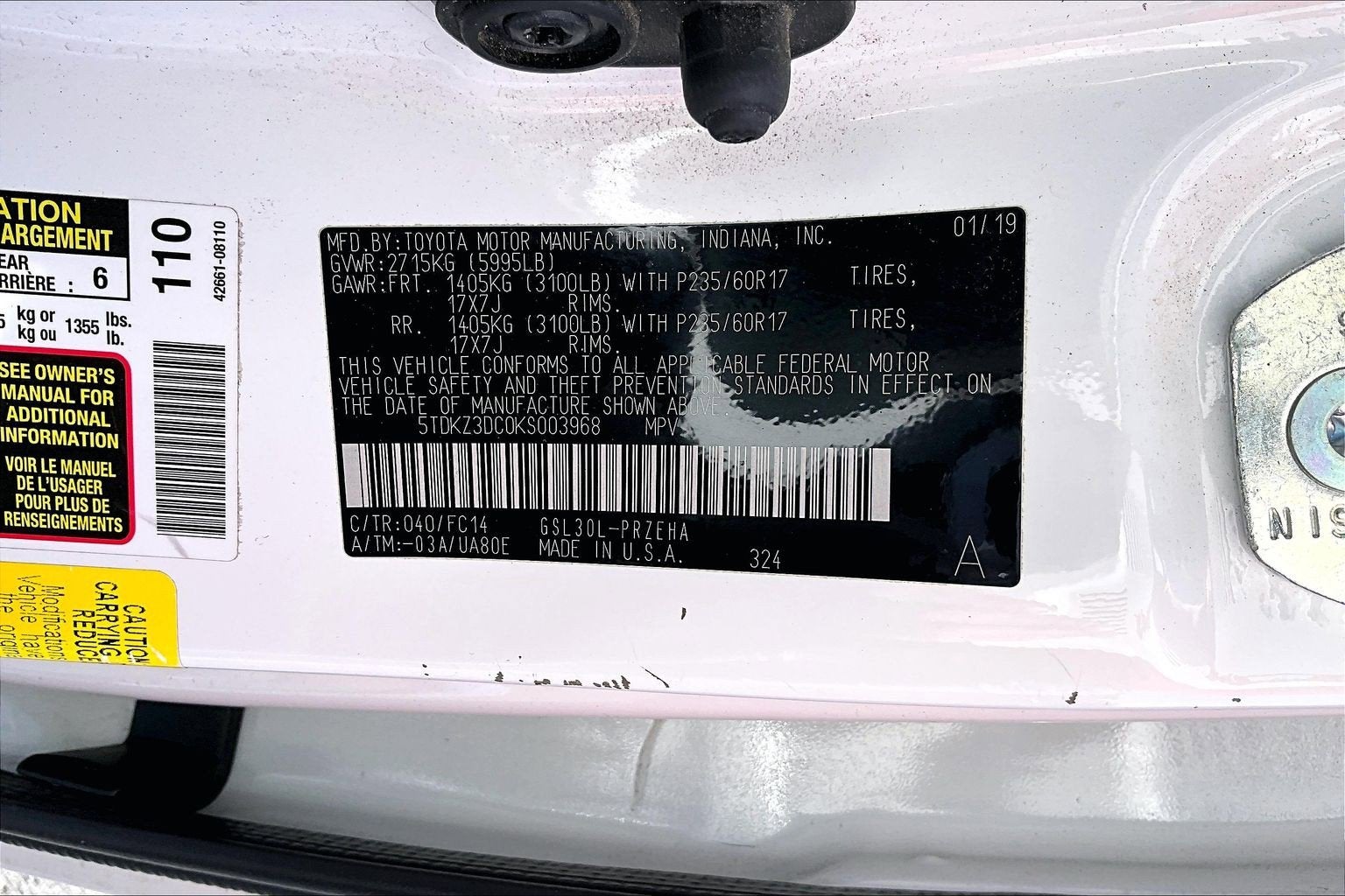 2019 Toyota Sienna LE