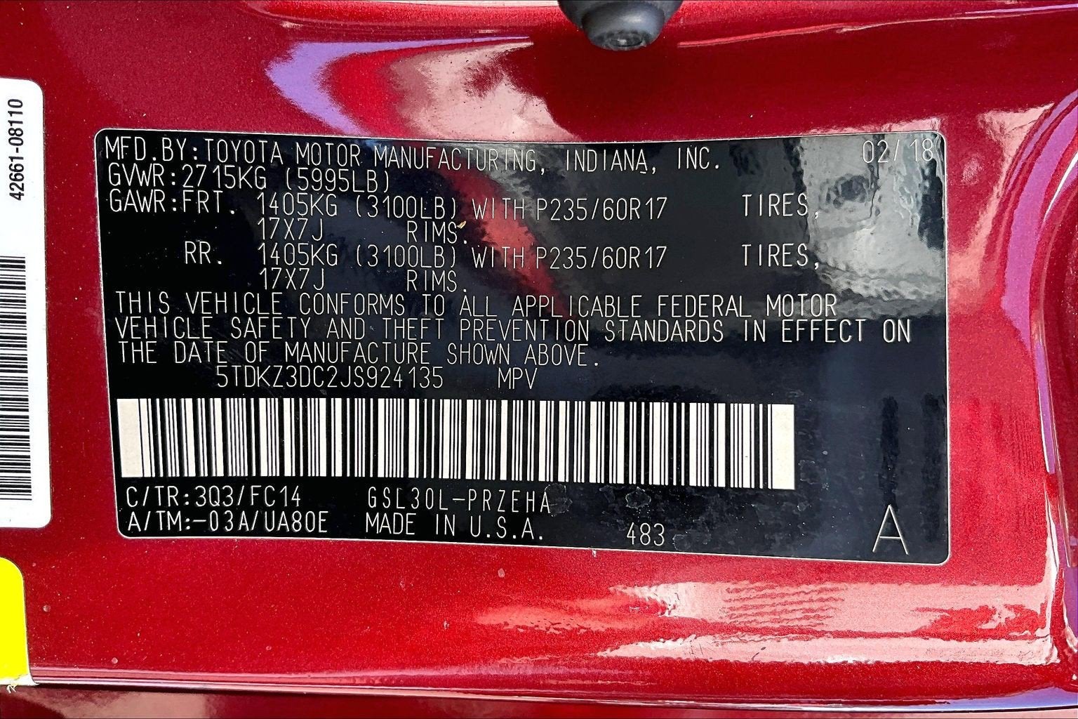 2018 Toyota Sienna LE Auto Access Seat