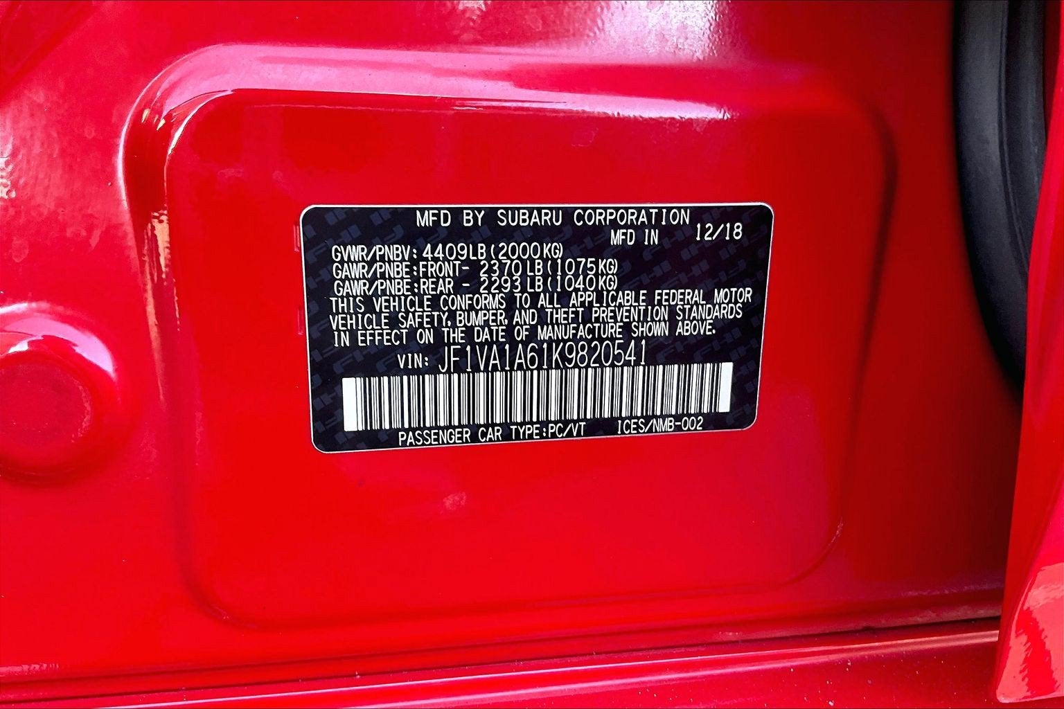 2019 Subaru WRX Base