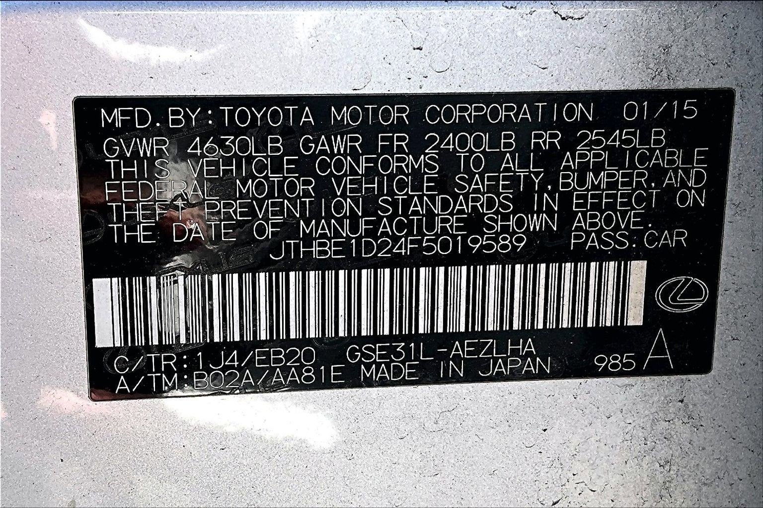 2015 Lexus IS 350 350