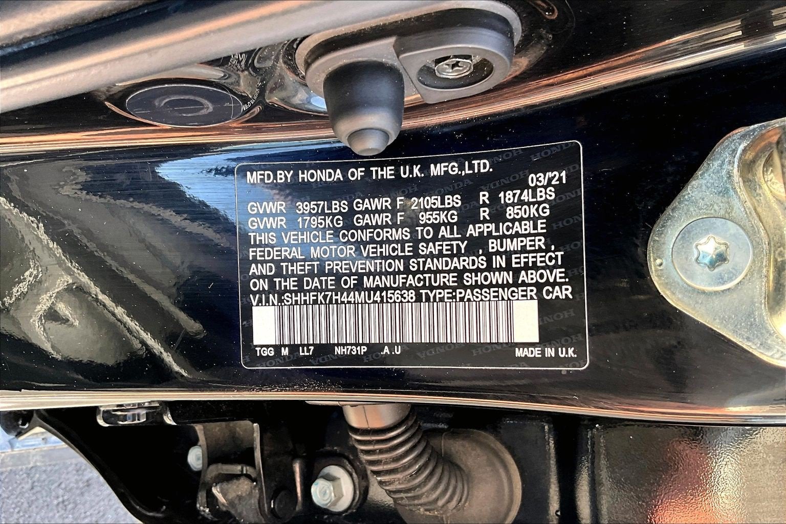 2021 Honda Civic Hatchback Sport